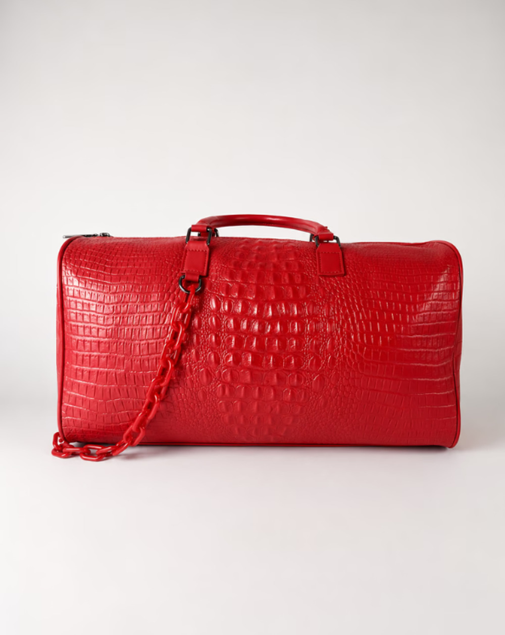 PRIVATA Croc-Embossed Leather Duffle Bag – New with Tags
